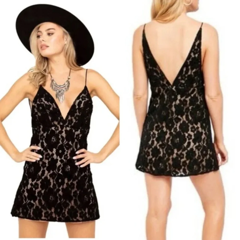 free people dangerous love mini dress Womens Free People Dangerous Love Lace Mini Dress Black NWT